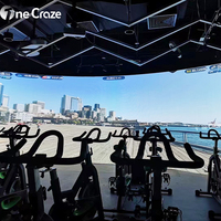 Simulateur de cyclisme interactif VR/AR pour jeux sportifs, vélo d'exercice dynamique avec projecteur vidéo pour lieux commerciaux