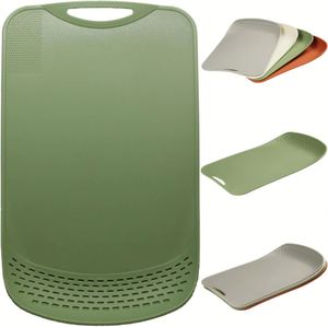 Planche à découper et égouttoir 2-en-1 personnalisée sans BPA, tapis de découpe antidérapant pliable en PP de qualité alimentaire - Product Image 1