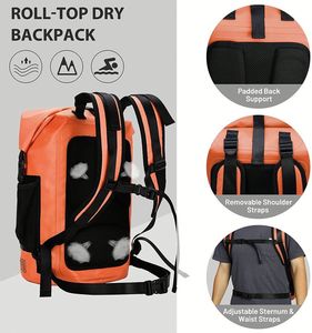 Zaino da Escursionismo Resistente all'Acqua, Personalizzabile, 30L, Impermeabile, per Campeggio e Attività all'Aperto, con Chiusura Roll Top - Product Image 5