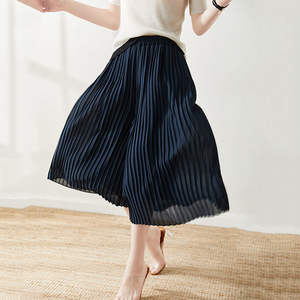 กางเกงขาบานผ้าชีฟองจับจีบแฟชั่นใหม่กางเกงครอปทรงหลวมบางสำหรับผู้หญิง - Product Image 2