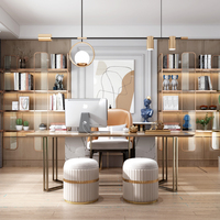 Salle d'étude moderne verte, mobilier de bureau à domicile personnalisé pour toute la maison, bureau réglable, armoire, personnalisation du mobilier