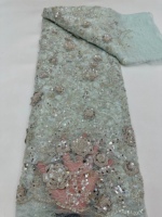Tissu en dentelle guipure africaine 100% polyester, motif floral brodé, doux, élégant, luxueux pour robes de mariée et vêtements