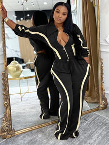 Nuevo Conjunto de 2 Piezas de Patchwork para Mujer, Chándal Color Block, Chaqueta Corta con Cremallera de Manga Larga + Pantalones Rectos, Conjuntos Casuales de Dos Piezas - Product Image 6