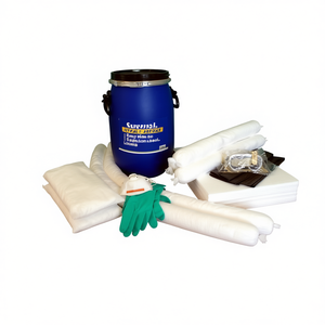 Spill <b>Kit</b> Oil Only Cylindrical Container Absorbent Pads <b>Rolls</b> Gloves Bucket - Product Image 2