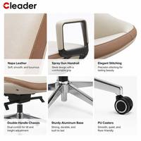 Chaise de bureau exécutive présidentielle en cuir Napa, ergonomique, à dossier haut, avec support mobile à 360 degrés et base en silicone, pour usage commercial et directionnel