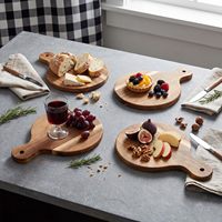 Planche à servir en bois d'acacia, plateau à charcuterie, forme arrondie, durable, écologique, planche à découper durable, plateau à fromage