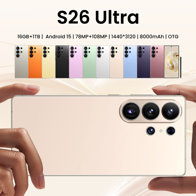 Factory Price 5G Smartphone 108MP Camera 6.8 Inch 16GB+512GB 1TB Android Unlocked Cell Phone Mobile Cover Included