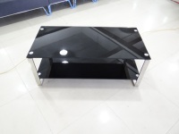 Table basse de chevet en verre pas chère, moderne, avec structure en acier