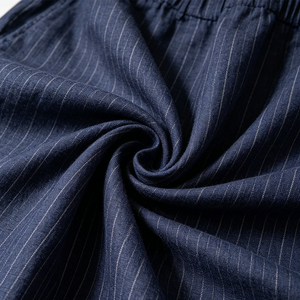 <span class=keywords><strong>Pantaloni</strong></span> da <span class=keywords><strong>Uomo</strong></span> a Righe con Pieghe, Vita Alta, Gamba Dritta, in <span class=keywords><strong>Lino</strong></span> e Cotone, Eleganti Casual da Lavoro, Personalizzabili OEM, Vendita all'Ingrosso - Product Image 4