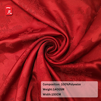 140gsm beau 100% polyester imitation soie satin jacquard tissu pour la fête de mariage en plein air