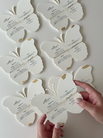 Menu de mariage personnalisé fait main avec cartes de placement - Menus en papier imprimés UV avec dorure à chaud pour réception de mariage