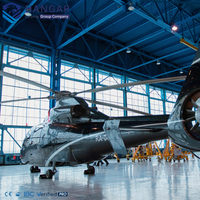 Hangar d'avion en acier léger durable à envergure libre et à envergure haute pour hélicoptères, certifié CWB, durée de vie supérieure à 50 ans
