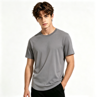T-shirts pour hommes en coton 100% uni, col rond, manches courtes, coupe ample, logo personnalisé, décontracté, quotidien, streetwear, extérieur