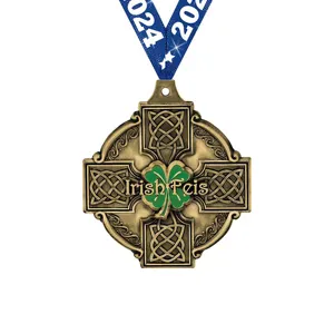 Edelhersteller Großhandel kreative Metalltanz-Medaille mit Diamant individuelles Logo Tanz-Trophäie Auszeichnungen Handwerk irisches FEIS-Medaille