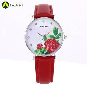 2020 nuovi arrivi eleganti quadranti in pietra diamantata da <span class=keywords><strong>donna</strong></span> <span class=keywords><strong>orologi</strong></span> al quarzo in pelle rossa custodia in lega 20mm larghezza banda semplice stile Designer - Product Image 1