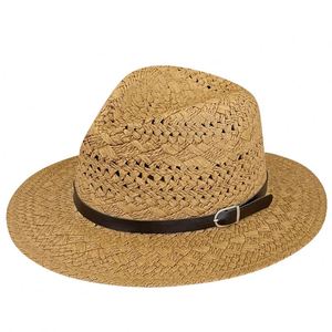Sombrero de Paja para Hombre, Protección Solar, Estilo Liso con Ala Ancha, Diseño Nuevo, Venta al Por Mayor - Product Image 1