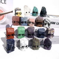 Jingfa En gros : Figurine hérisson en pierre brute de cristal naturel avec lunettes, en Améthyste et Quartz Rose, Ornement de guérison, Autres objets artisanaux en cristal