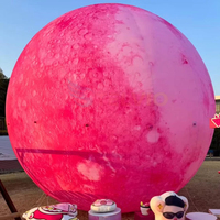 Ballon gonflable géant rose en forme de lune, ballon gonflable planète du système solaire pour la publicité et la décoration d'événements