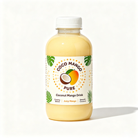 Étiquettes de bouteilles de boisson à la noix de coco et à la mangue Haoxuan, autocollantes, imprimées, imperméables, service OEM