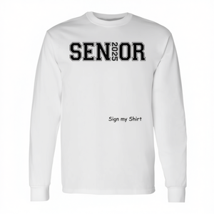 T-shirt à manches longues unisexe col rond Senior 2025 – Souvenir de remise de diplôme – Personnalisez mon dos – Retour à l'école - Product Image 2