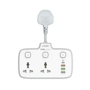 LDNIO Power Socket 2500W SC2413 Popular Hot Selling Power Strip Two Universal Outlets And Four USB Ports Fireproof Material