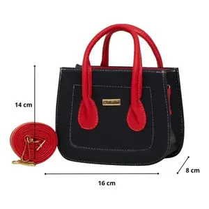 Bolso Bandolera Azul Marino para Mujer Fana Preciosa, Diseño Geométrico, Decoración de Cadena, Estilo Vintage, Cierre de Cremallera, Uso en Verano e Invierno - Product Image 4