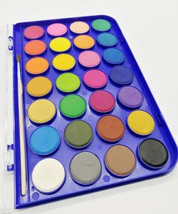 28 Colori <span class=keywords><strong>con</strong></span> 1 Pennello, Set di Acquerelli Solidi per Arte - Product Image 2