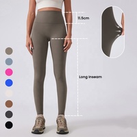 Mallas de Yoga largas con entrepierna para chica alta, pantalones de entrenamiento de compresión de línea T sin cintura Extra alta para mujer