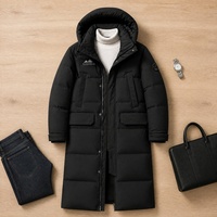 Veste d'hiver chaude en duvet de canard blanc 90% de qualité supérieure, longue, à capuche, pour les trajets quotidiens et les voyages en plein air