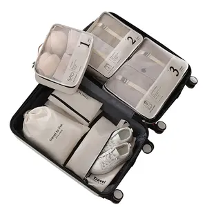 Viagem Embalagem Cubos 7 Set com Toiletry Bag 7PCS Compressão Embalagem Cube Set 7Pcs Viagem Bagagem Organizador Sacos