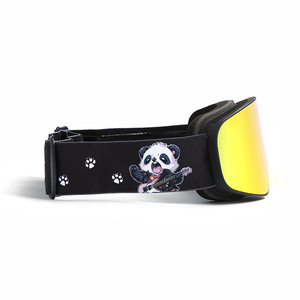 ฟิล์มกันฝ้าแบบเต็มหน้าสำหรับแว่นตาสกีแบบสองชั้น ป้องกันลม กันกระสุน สายรัดลายแพนด้า แว่นตาสกี - Product Image 2