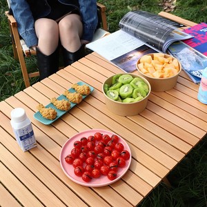 <span class=keywords><strong>Table</strong></span> pliante extérieure Portable et ensemble de chaises en alliage d'<span class=keywords><strong>aluminium</strong></span> de Grain de <span class=keywords><strong>bois</strong></span> pour Camping pique-nique cuisson <span class=keywords><strong>Table</strong></span> de rouleau d'oeufs en <span class=keywords><strong>bois</strong></span> de hêtre - Product Image 4