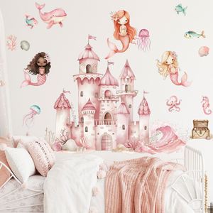 Wholesale 3D Cartoon <b>Wall</b> <b>Stickers</b> Castle Fish Princess Home <b>Decor</b> <b>Stickers</b> Kindergarten Self-adhesive PVC <b>Wall</b> <b>Stickers</b> - Product Image 3