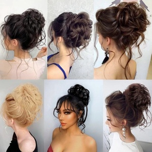 Venta al por mayor de moda elástico para el pelo <span class=keywords><strong>Scrunchie</strong></span> Cola de Caballo pinzas para el pelo moño accesorios Donut Updo Cola de Caballo extensión - Product Image 6