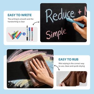 FOSKA 45cm X 2m Blackboard Decal Eco-friendly CPP Wall Sticker Board <strong>Wallpaper</strong> with 5 Colorful Chalks for All Smooth Surfaces - Product Image 4