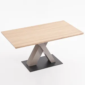 4厘米厚桌面实心灰木餐桌长方形长桌木制餐厅家具套装耐用奢华