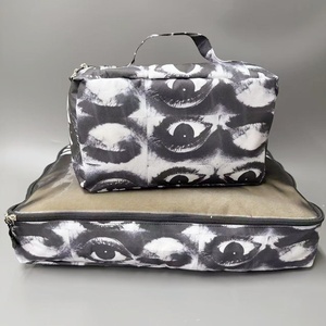 Bolsas de compresión de equipaje plegables de 3 piezas, bolsa de viaje de nailon, organizadores de embalaje expandibles de malla, cubos de embalaje con patrón de ojos - Product Image 5