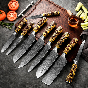 Tốt Nhất Sang Trọng Nấu Ăn Dao Thiết Lập Với ABS Xử Lý Thép Không Gỉ Đầu Bếp Butcher Boning Santoku Cắt Dao - Product Image 1