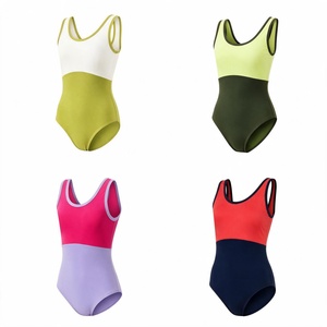 Maillot de Ballet para Niñas, Diseño Color Block, Traje de Danza para Actuaciones y Entrenamiento en Escenario - Product Image 2