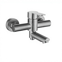 Ensemble de douche et baignoire moderne et minimaliste en acier inoxydable brossé avec robinet à main double fonction chaud/froid pour usage domestique