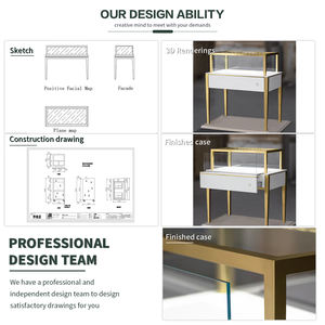 Gabinete de exhibición de joyería de madera LED de alta calidad para exhibición de sala de exhibición de joyería de centro comercial personalizable diseño impermeable ecológico - Product Image 5