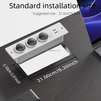 Multiprise encastrable pour bureau, 3 prises CA, 2 ports USB, prise de bureau encastrée pour mobilier de bureau
