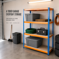 Étagère métallique sans boulons à 4 niveaux en acier thermolaqué, robuste, capacité de 600 kg par niveau, anti-rouille, pour atelier