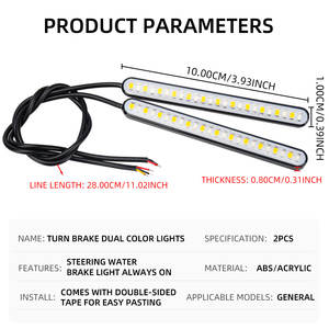 12V <span class=keywords><strong>moto</strong></span> lumière <span class=keywords><strong>LED</strong></span> clignotant indicateur lumineux 24SMD blanc jaune <span class=keywords><strong>LED</strong></span> <span class=keywords><strong>moto</strong></span> <span class=keywords><strong>bande</strong></span> arrière <span class=keywords><strong>feux</strong></span> de freinage - Product Image 5