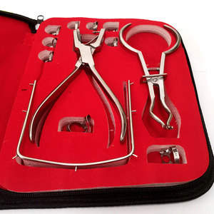 Kit de barrage dentaire en caoutchouc orthodontique avec pince à poinçonner en acier cadre ivoire outils de base pour accessoire de <span class=keywords><strong>dentiste</strong></span> de thérapie orale - Product Image 3