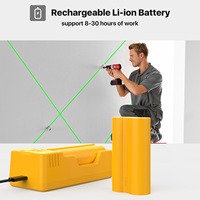 Niveau laser croisé à faisceau vert DEGLASERS, industriel, OEM, 40 mW, 360°, auto-nivelant, 16 lignes, largeur de faisceau de 2 mm, batterie lithium grande capacité