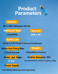 ของเล่นน้ำเด็ก 2-in-1 บอร์ดลอยน้ำ EPP ปืนฉีดน้ำ ฝึกว่ายน้ำ คิกบอร์ด X1 2-in-1 คิกบอร์ดว่ายน้ำแสนสนุก + ปืนฉีดน้ำ ปลอดภัย - Product Image 6
