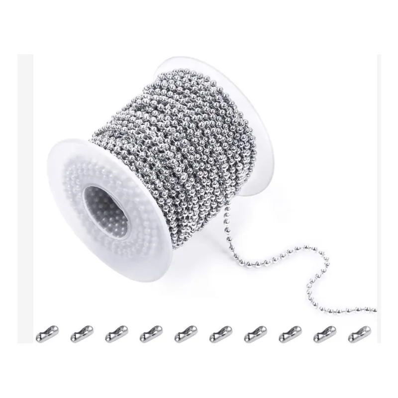 Metal bead chain necklace stainless steel roller ball chain 2.4mm bead ball chain