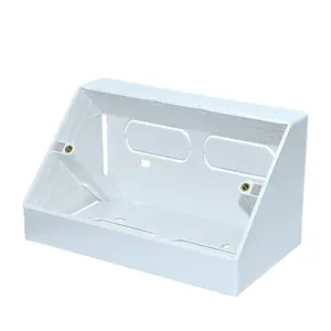 Caja inferior de 2 entradas, XJY-8080073 trasera de plástico montada en superficie de 45 grados, 86x176x73mm, caja de escritorio eléctrica montada en abierta