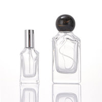 Flacon de parfum en verre de 50 ml, flacons de parfum en verre de 100 ml avec boîte, tube en papier, bouchon à bille